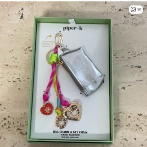 Piper K Silver Bag Charm & Key Chain
